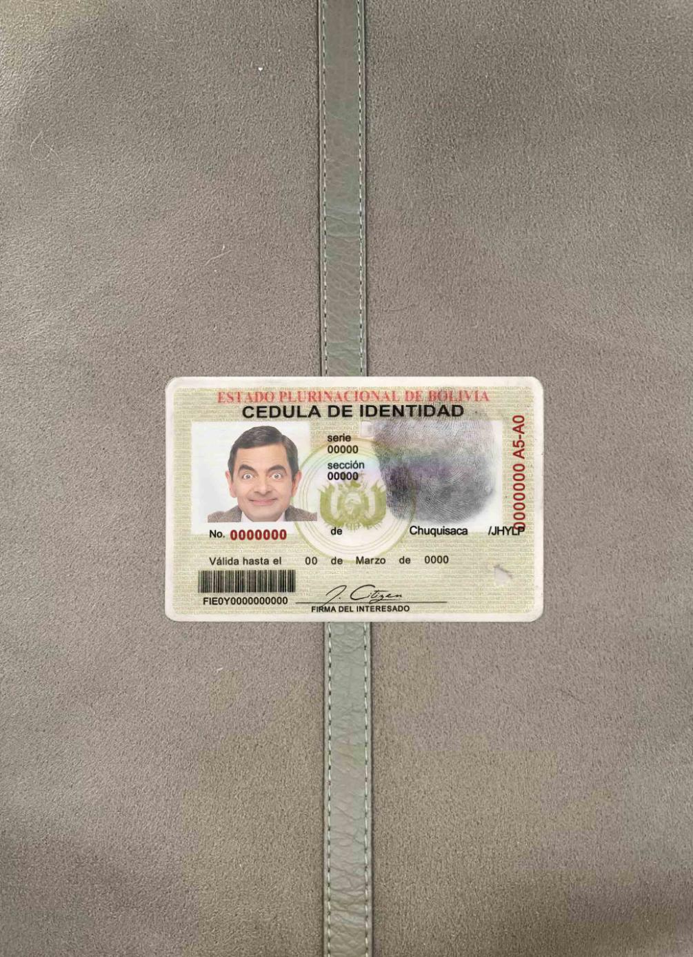 Bolivia ID photolook FRONT PSD template